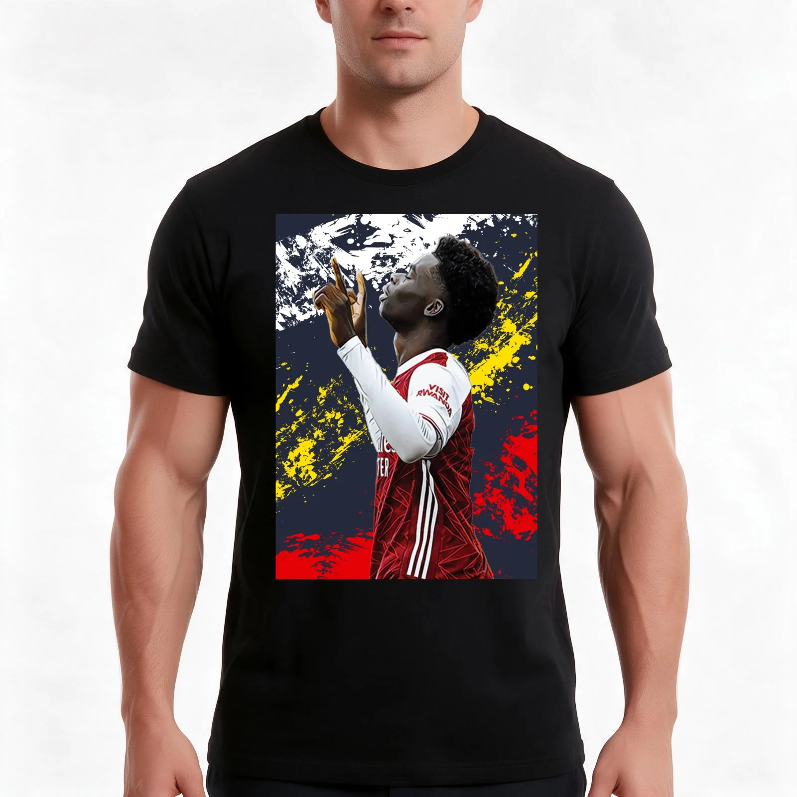 Bukayo T-Shirt, Summer Casual Cotton Tee, Oversized Streetwear Tops, Vintage Graphic Print, Loose Fit Short Sleeve, 100% Cotton