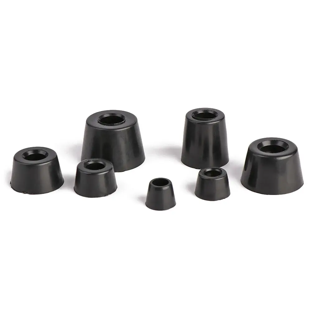 10 pcs Safe Black Cabinet Speaker Tapered Protective Pad PVC  Foot Mat Furniture Slip Feet