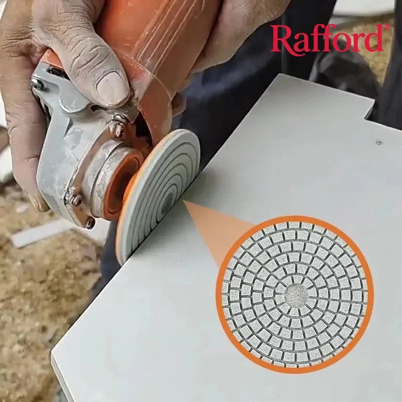 Rafford 80mm Ceramic Tile Trimming Polishing Disc Angle Grinder Dry Polishing Marble Quartz Stone Chamfering Grinding Edge