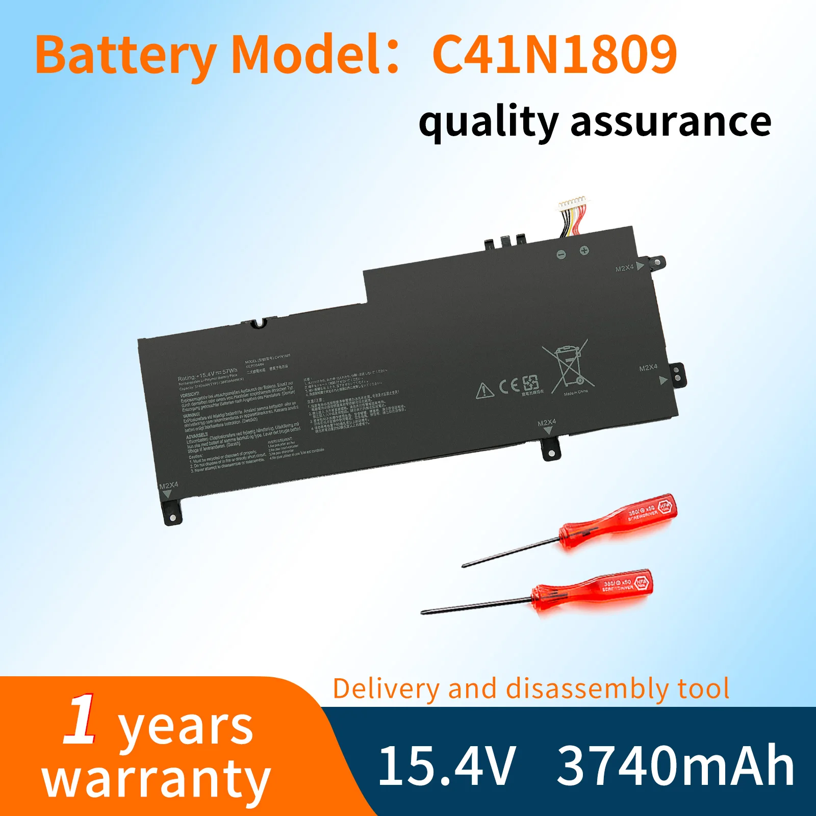 C41N1809 Laptop Battery FOR Asus Zenbook Flip 15 UX562FD UX562FN Q536FD Replace Parts 0B200-03070000 2-year warranty