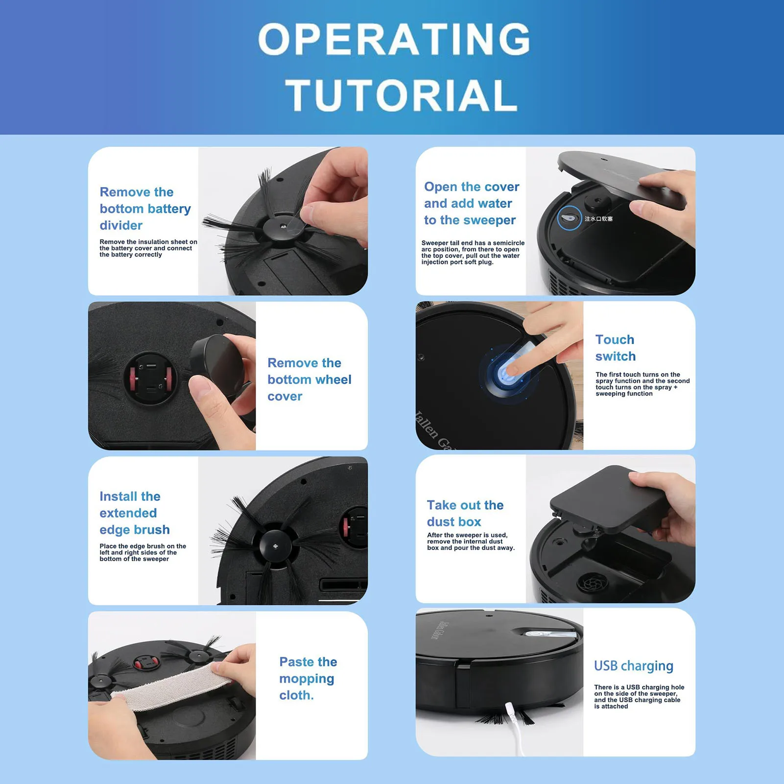 Sweeping Robot 5 In 1 Sweeping Machine USB Charging Spraying Humidifying Multifunctional Intelligent Vacuum Cleaner for House