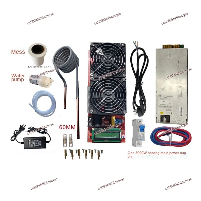 

NEW 3000W 55A ZVS High Frequency Induction quenching melting Heater Module+ Coil +pump +power supply+crucible