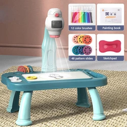 Smart Projector Kids Painting Table Set Projector Educational Toy Learn To Draw Play Set For Kids Children