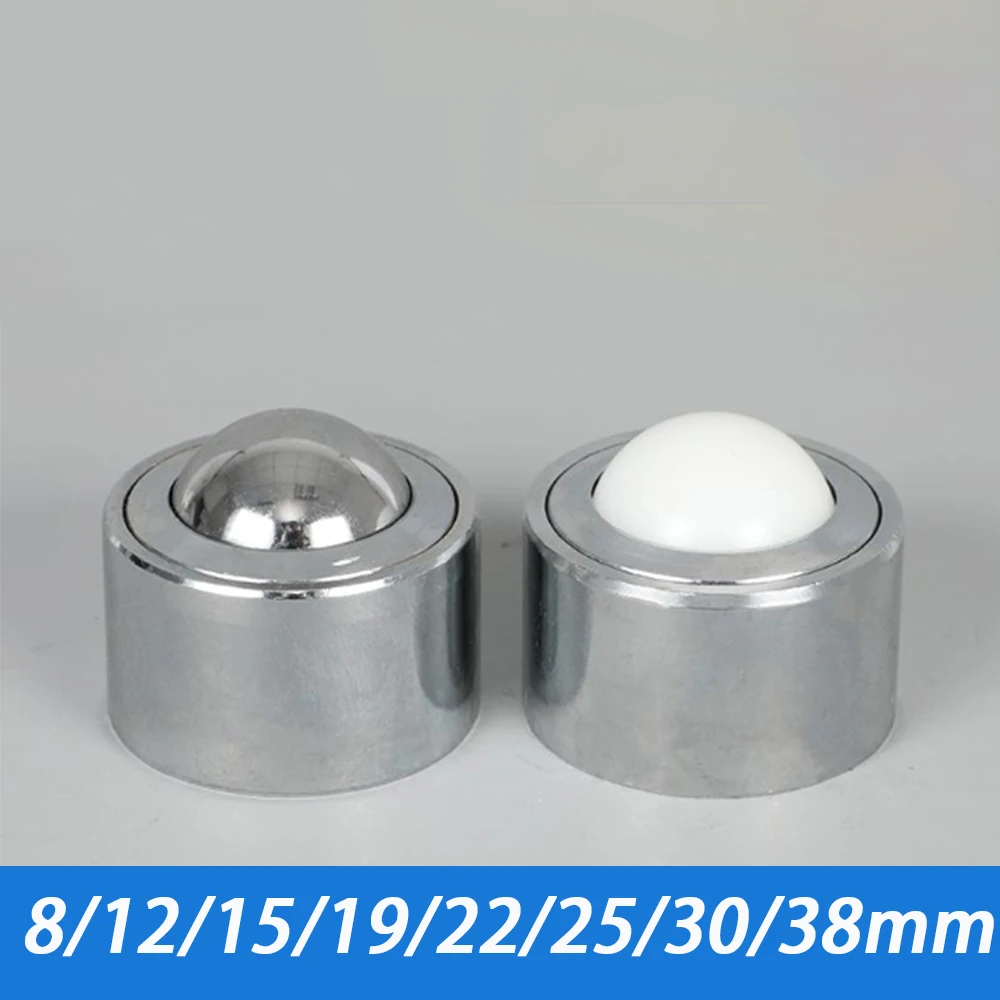 1pcs Heavy-duty Straight Universal Roller Ball Eye Wheel Bearing Transfer Caster Round Eye Wheel Universal Eye Wheel 8/12/15~38