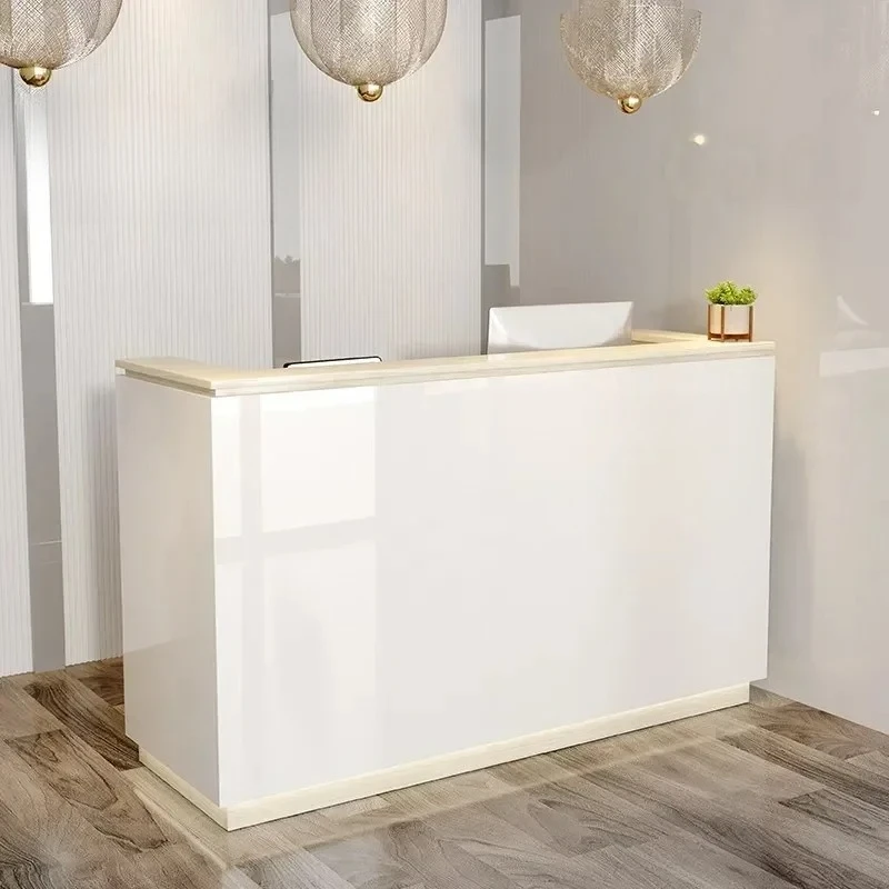 Commercial Tall Bar Counter Reception Desk with Display Cabinet Cashier  for Office Shop Retail Store