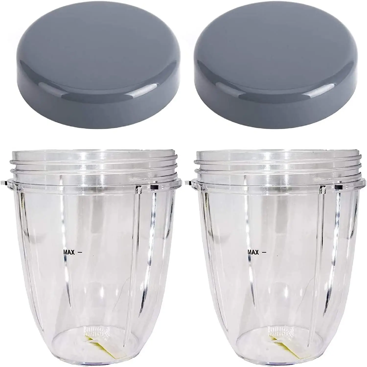 2kits Blender 18OZ Cup with Lid Clear Plastic Replacement for Nutribullet 600W 900W Pro 900 High-Speed Mixer Juicer No-leak