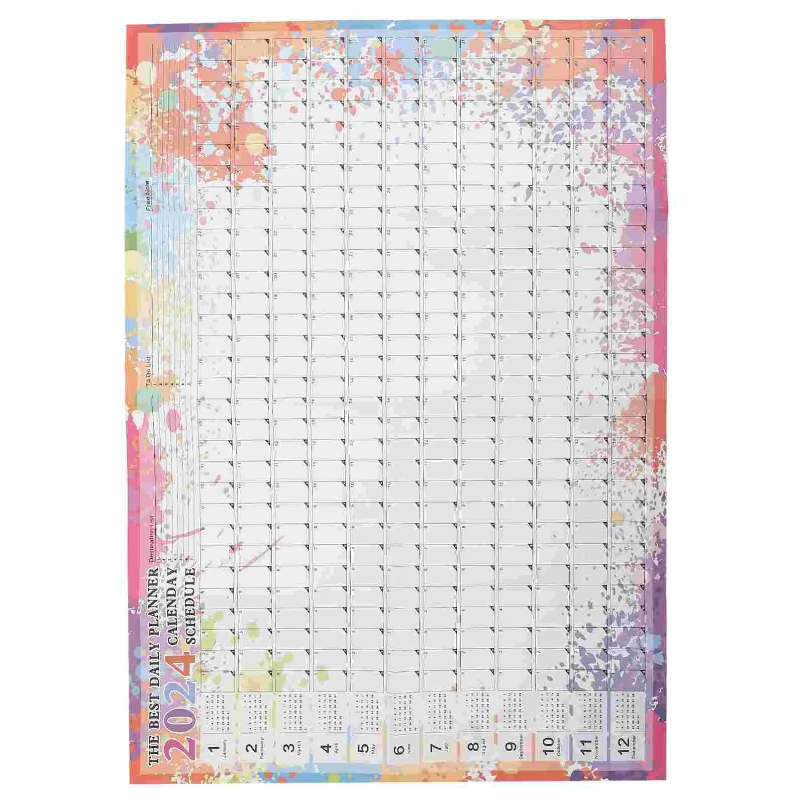 2024 Wall Calendar Decorative Planner Simple Adornment Paper Yearly Schedule Office Home Daily