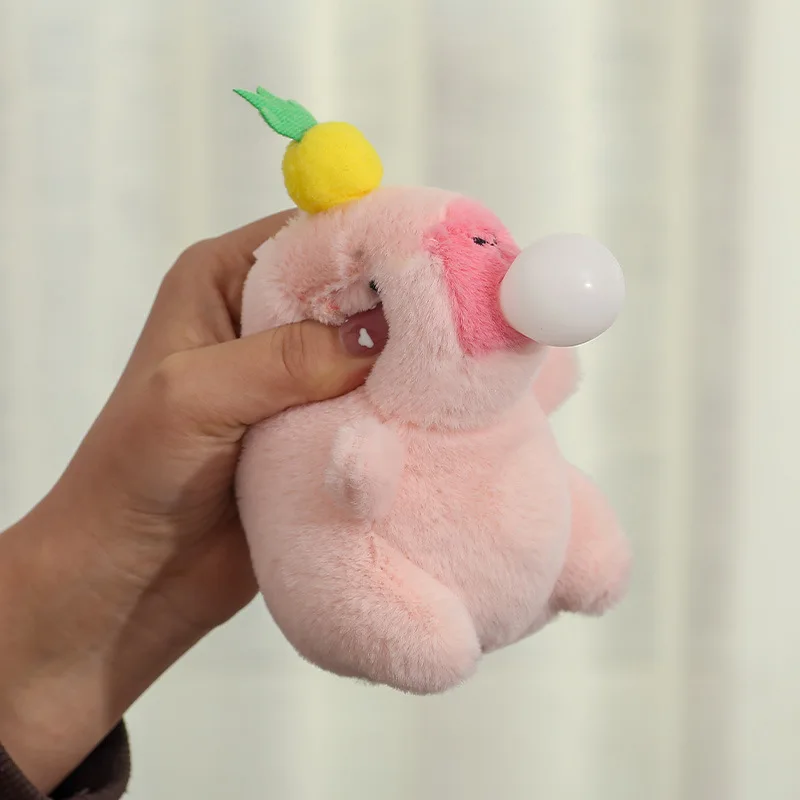 LLavero de muñeco de peluche de dibujos animados Capybara Squeeze Spit Bubble, colgante creativo, lindo, mochila Kapybara, regalo de cumpleaños, nuevo