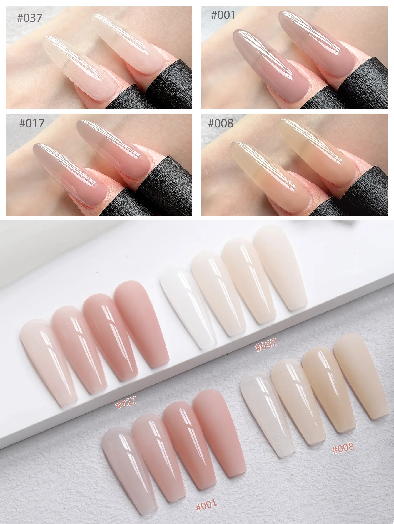 Neue Trendige Nude Gel-Nagellack-Serie Hautfreundlich Aufhellend Abziehbarer UV/LED Gel-Lack für Maniküre Zuhause Salon DIY – Detail 10