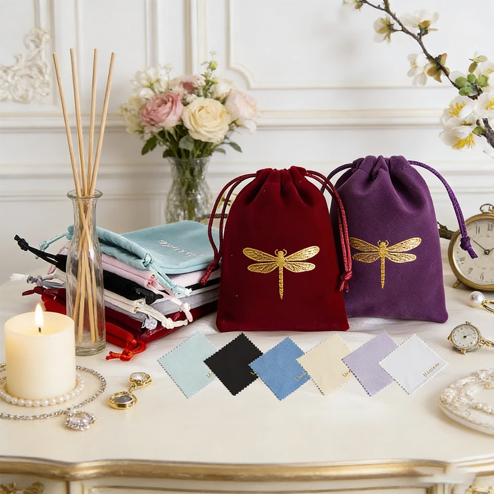 100-pack-personalization-thick-velvet-plush-bags-with-silver-polishing-cloths-jewellery-equipment-card-storage-cleaning-glasses