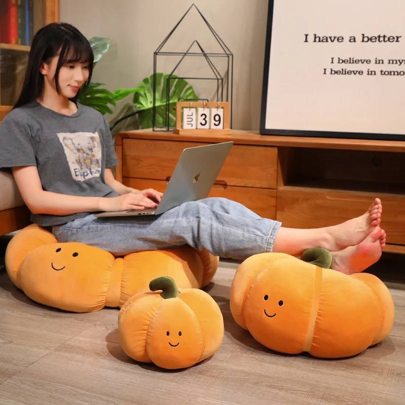 1Pc 12-60CM Soft Pumpkins Plush Toy Stuffed Soft Plant Pumpkin Pillow Lovely Halloween Pumpkin Dolls Gift