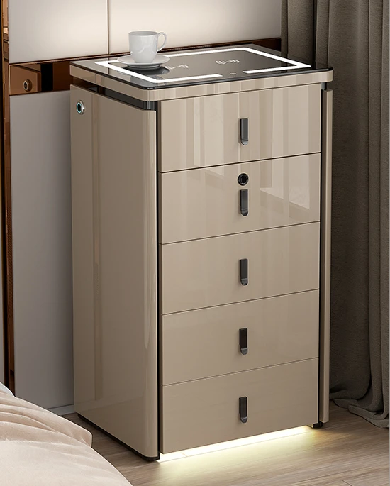 Large luxury chest of drawers, invisible safe, home anti-theft WIFI, remote fingerprint charging, voice sensor light