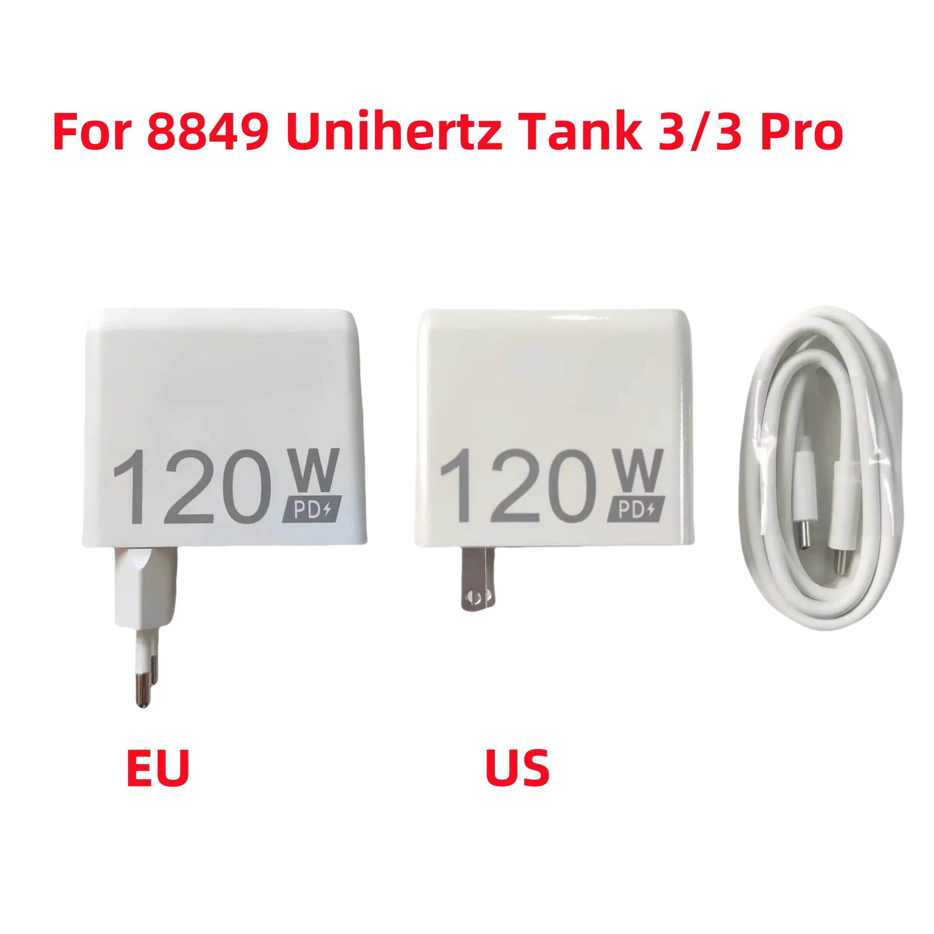 Ładowarka szybkiego ładowania 120W EU US PD z kablem USB typu C do telefonu komórkowego Unihertz Tank 3 4 Pro 3pro 4pro 8849 — zdjęcie produktu 7