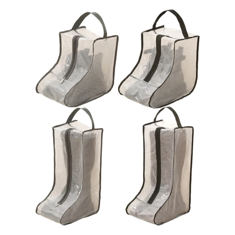 PVC Boot Bags Dust Protector Shoes Bag Rubber Boot Bag With Clear Viewing Panel High Boot Storage Set Of 2