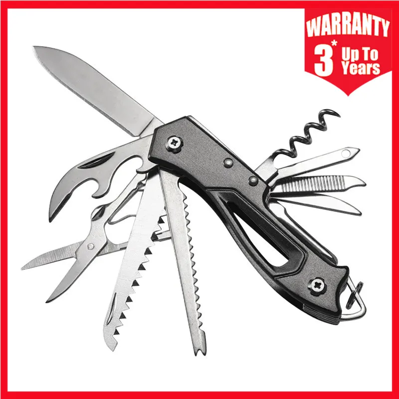 Multifunctional Swiss Folding Knife Outdoor Camp Multitool Bottle Opener Multipurose Portable Scissors Saw Fold Pocket Knife