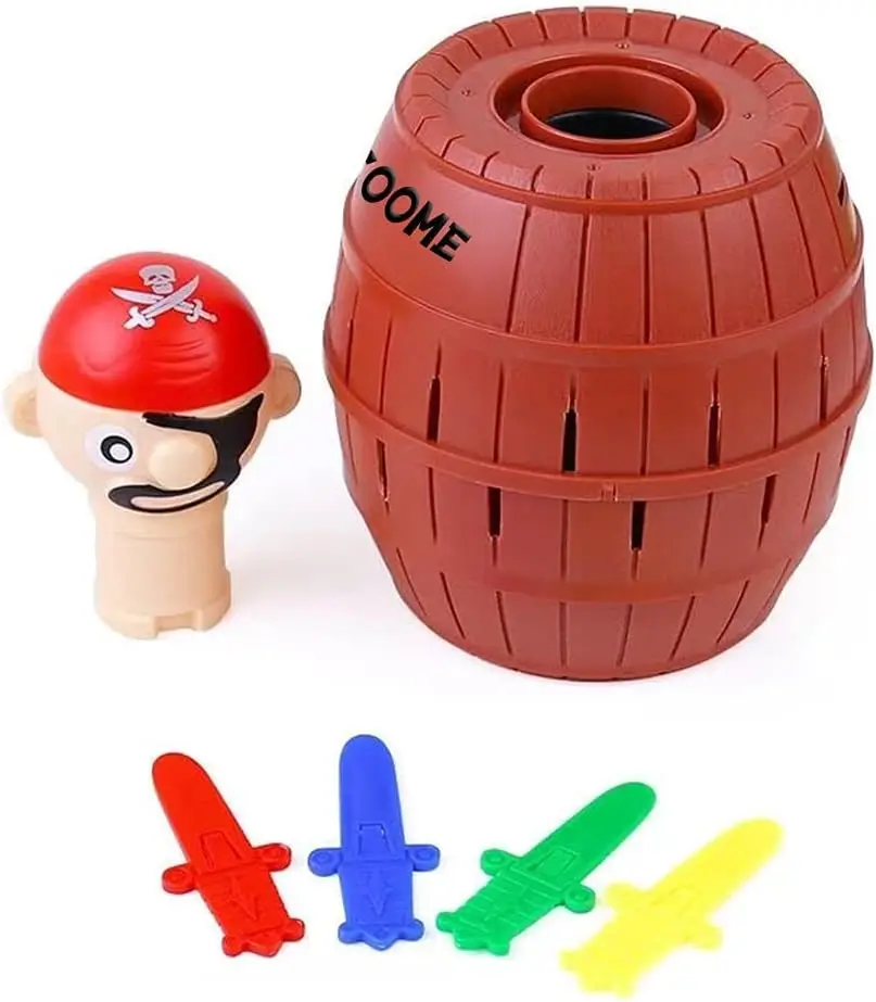 Tricky Pirate Funny Barrel Novelty Toy Bucket Tricky Game Lucky Stab Toys Party Game Interactive Spoof Pirate Barrel Can Pop-Up