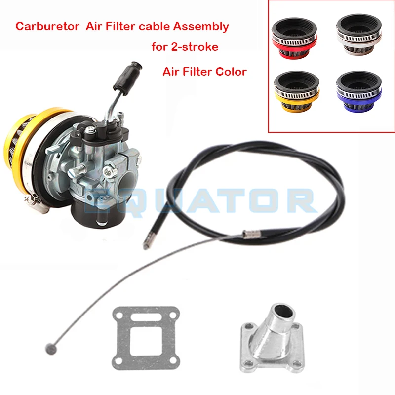 ATV 49cc Performance 19mm Carburetor 58mm Air Filter cable Assembly for 2-stroke 49cc 50cc 60cc 66cc 80cc Mini Pocket Bike Group