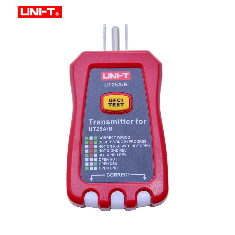 UNI-T UT25A 110V wykrywacz wyłącznika automatycznego automatyczny tester gniazd narzędzie diagnostyczne dla elektryków ze wskaźnikiem LED