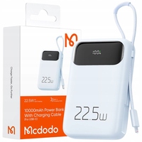 MCDODO POWERBANK 10000MAH WITH USB-C 22.5 W + LIGHTNING CABLE