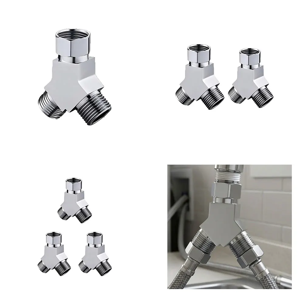 Y Type Plumbing Diverter Valve Silver Zinc Alloy for G12 GN15 Thread Standard for Shower Arm Handheld Bath Sprayer