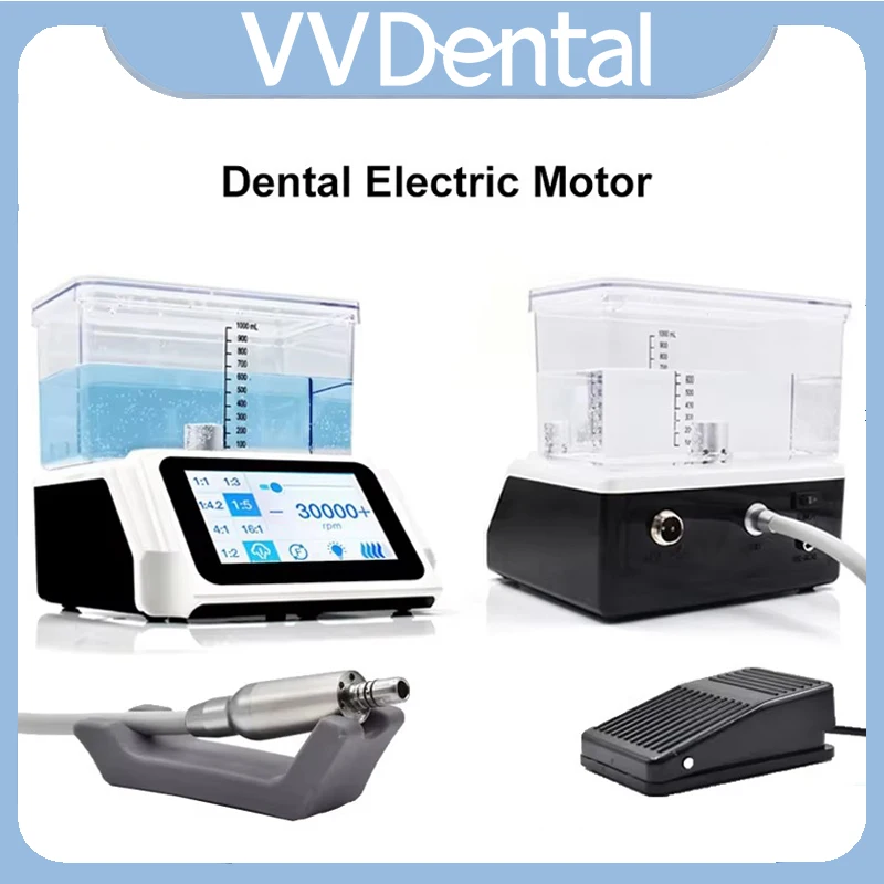 

Электрический бесщеточный светодиодный микромотор VVDental, ЖК-экран, резервуар для воды 1000 мл, 6-скоростное распыленное охлаждение, автоматическая система подачи воды и воздуха
