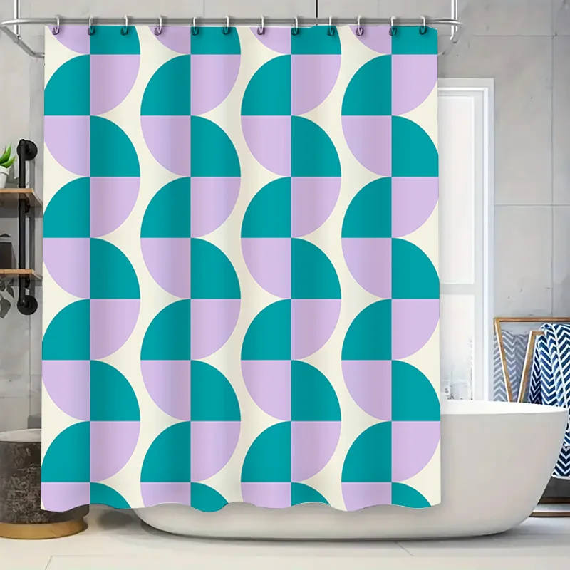 

Занавеска для душа с круглым геометрическим узором, декоративная полиэфирная ткань, водонепроницаемая домашняя отделка для ванны, размер 180x275c