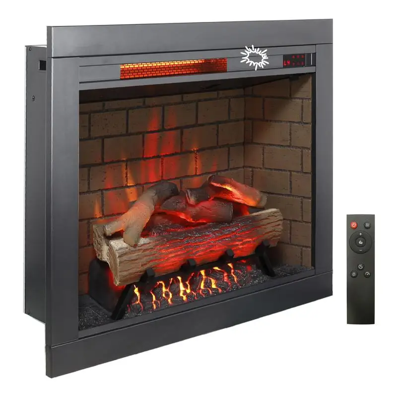 

28" Infrared Electric Fireplace Insert with Removable Trim, Touch Panel Heater, Smokeless Firebox with Crackling Sound, Home