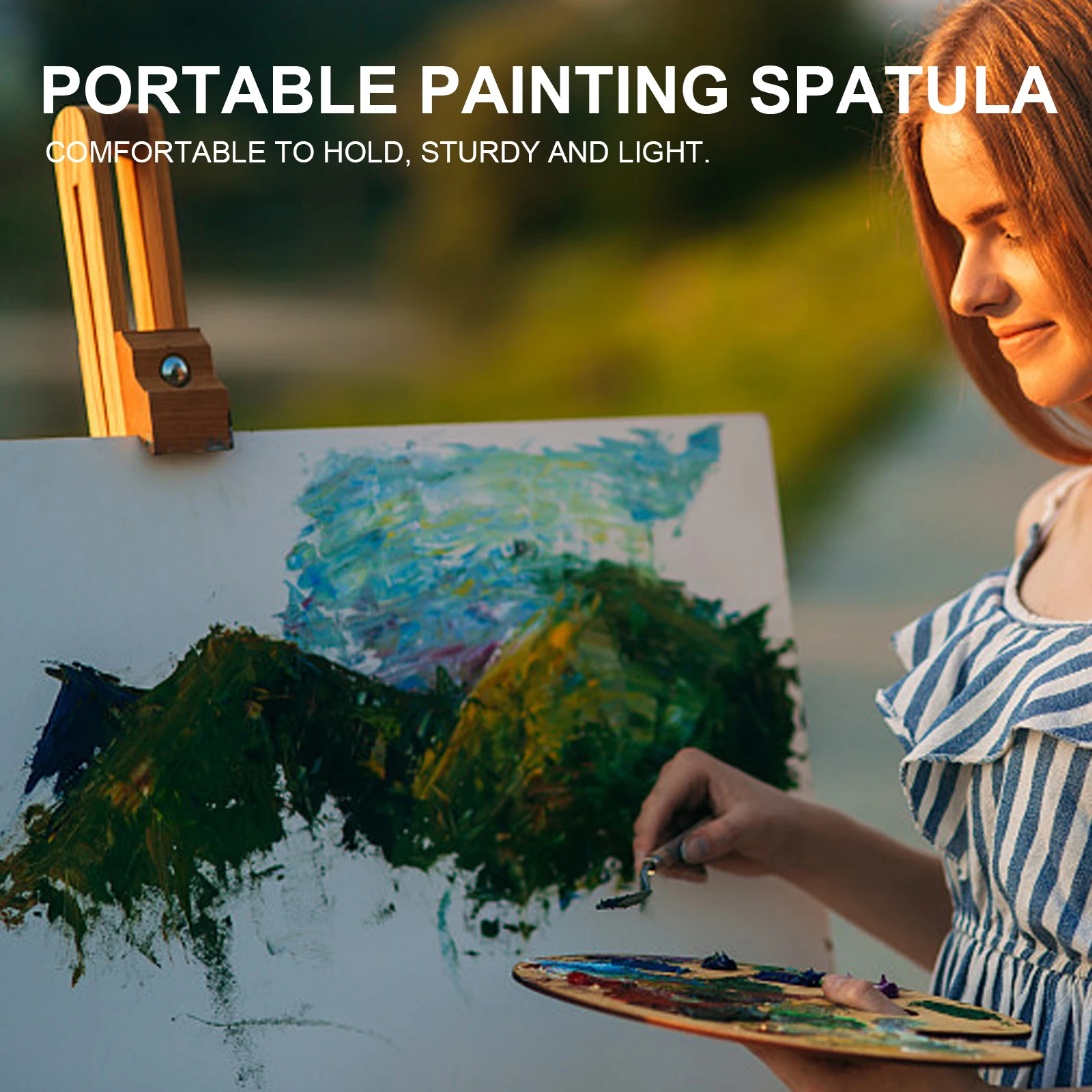 

7Pcs Oil Painting Spatula Set Stainless Steel Blades Artists Canvas Tools Beige Student Art Supplies Portable Painting Tool