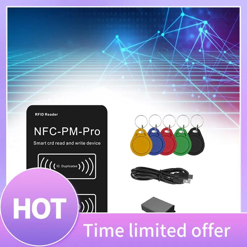 

B68A RFID-считыватель смарт-чипов PM PRO декодер + 5XUID брелок NFC-ключ копир 13,56 МГц 125 кГц значок запись жетон ID IC тег клон