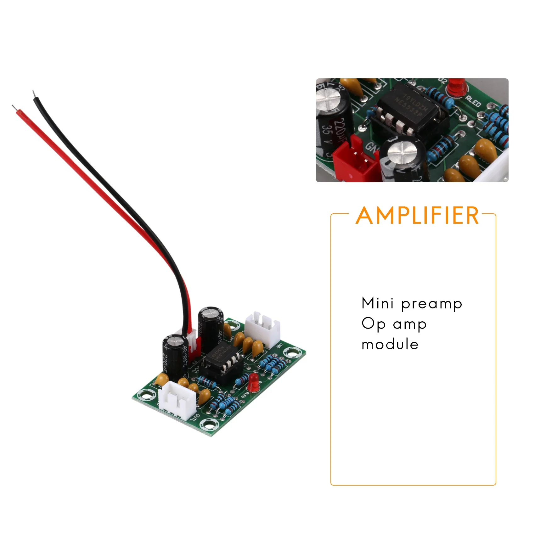 A98Z Mini Preamp Op Amp Module Amplifier Dual Channel NE5532 Preamplifier Tone Board 5 Times Wide Voltage 12-30V