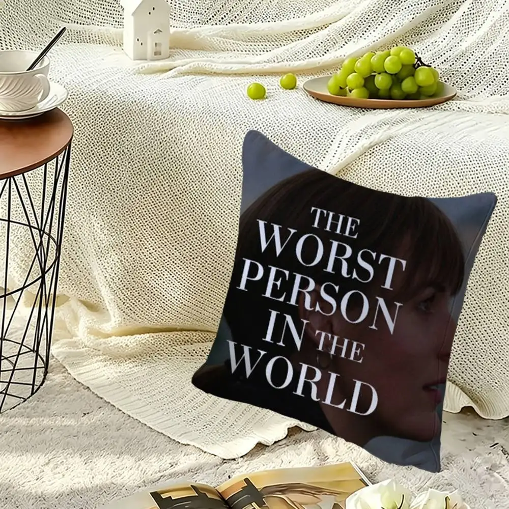 The Worst Person in the World Soft Pillow Shell For Sofa Living Space Bedroom Headboard Backrest Square Cushion Cozy