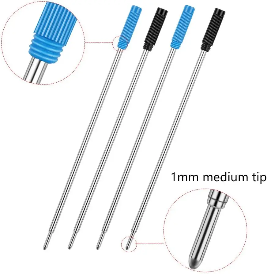 Ballpoint Pen Refills 20 Pack, 1.0mm Medium Point-10 Black & 10 Blue, Smooth Writing Replaceable German Ink Refill view 3