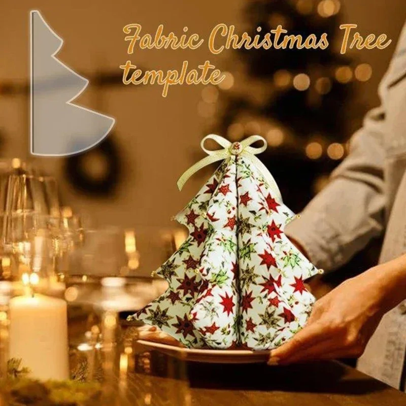 2024 Christmas Tree Sewing Pattern Template Handmade Quilting for Sewing 3 Size 8/12/15inch Creative Christmas Tree Templates