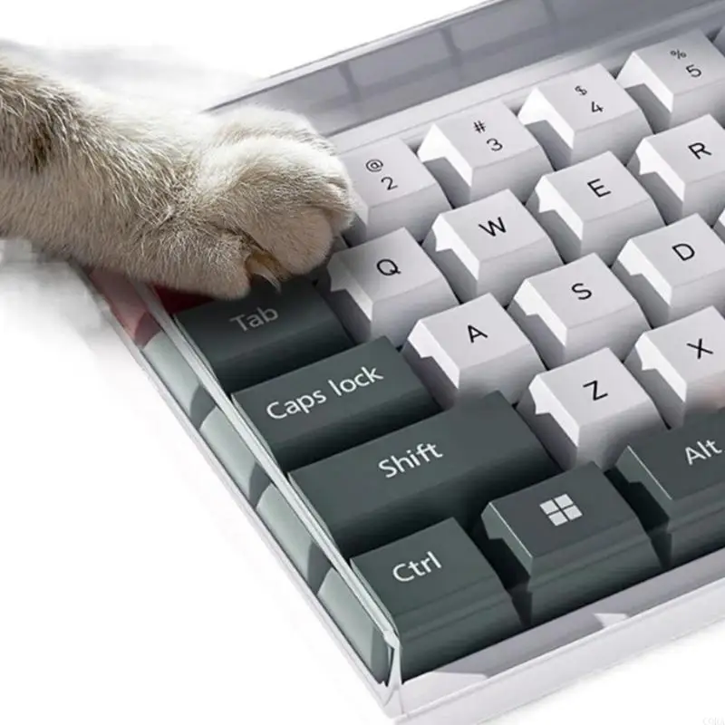 CORA Acrylic Keyboards Cover Full Protections For Mechanical 104-108Keys Dustproof Spillproof Design Transparents Office Gaming