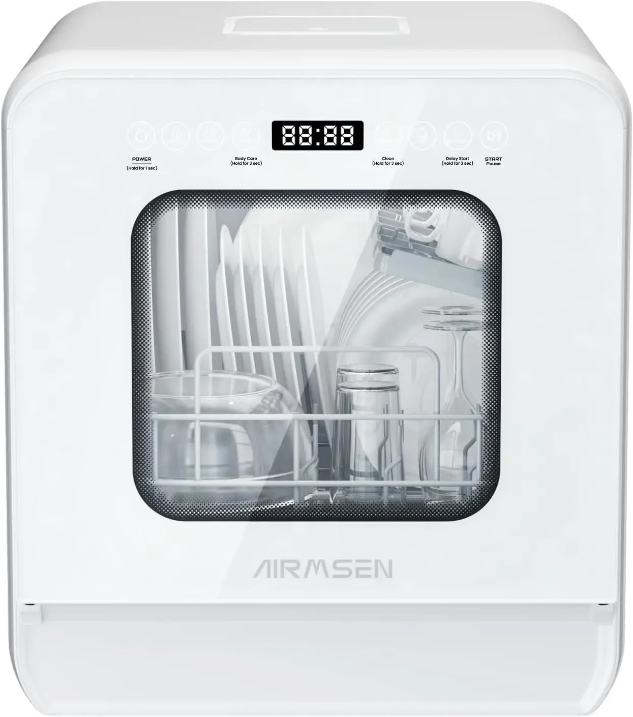 Programs Countertop Dishwasher with 5L Water Tank, Upgrade Air-Dry Function, Portable Dishwasher with 4 Place Settings