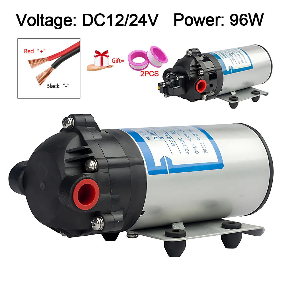 DC12V/24V Self‑Priming High‑Press Diaphragm Spray Pump, Optional Pressure Switch, Car Washer, Car Wash Irrigation Water Transfer