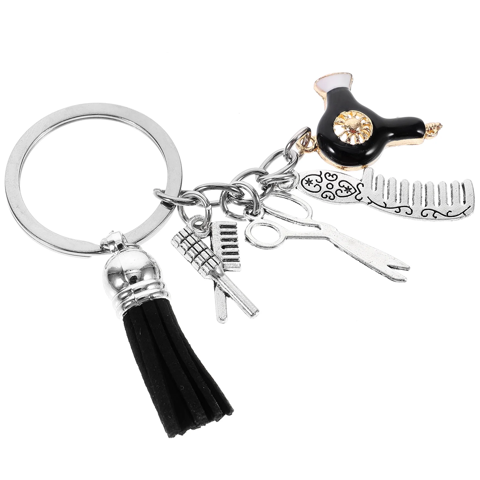 Hairdressing Design Key Chain Hairdryer Bag Hanging Decor Accessories Stylist Presents Zinc Alloy Hairdresser Keychain Backpack