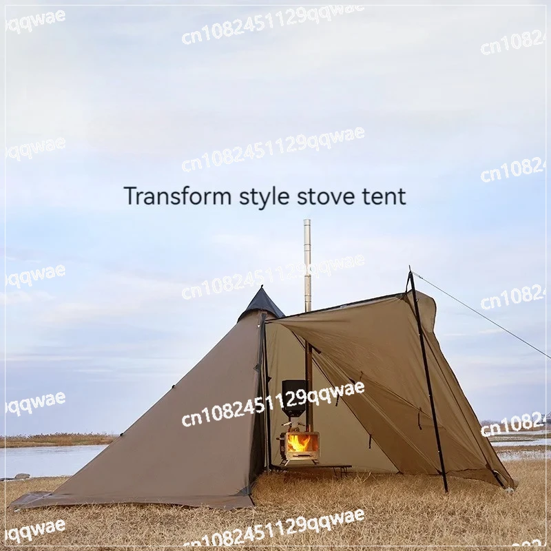 Fk 4 Camping pyramid ultralight tent can burn firewood, stove with snow skirt