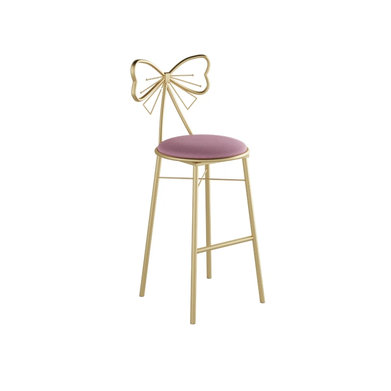 European Gold Bar Stool Luxury Metal Faux Leather Modern High Bar Chairs White Living Room Taburetes De Bar Home Furniture