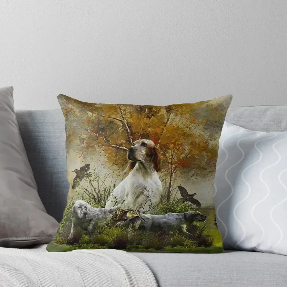 

English Setter , woodcock hunting Throw Pillow Sofa Covers For Living Room Covers For Sofas Decorative pillow case pillow