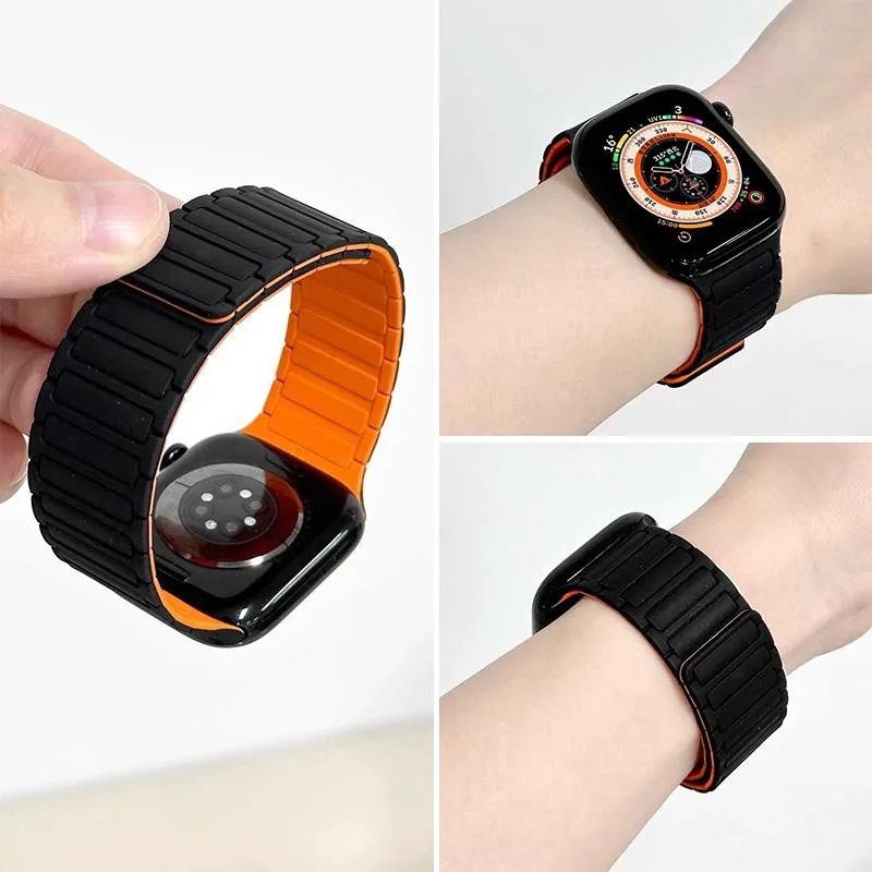 磁気 Apple Watch バンド 42 ミリメートル 44 ミリメートル 40 ミリメートル 45 ミリメートル 49 ミリメートル 46 ミリメートル 38 ミリメートルリンクブレスレットコレア iWatch シリーズ 10 9 8 7 6 5 Se Ultra2 ストラップ