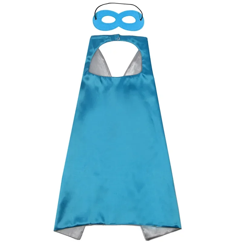 Superhero Cosplay Costume Solid Two Colored Satin Super Hero Cloak Children Cape Boys Girls Satin Halloween Carnival Party