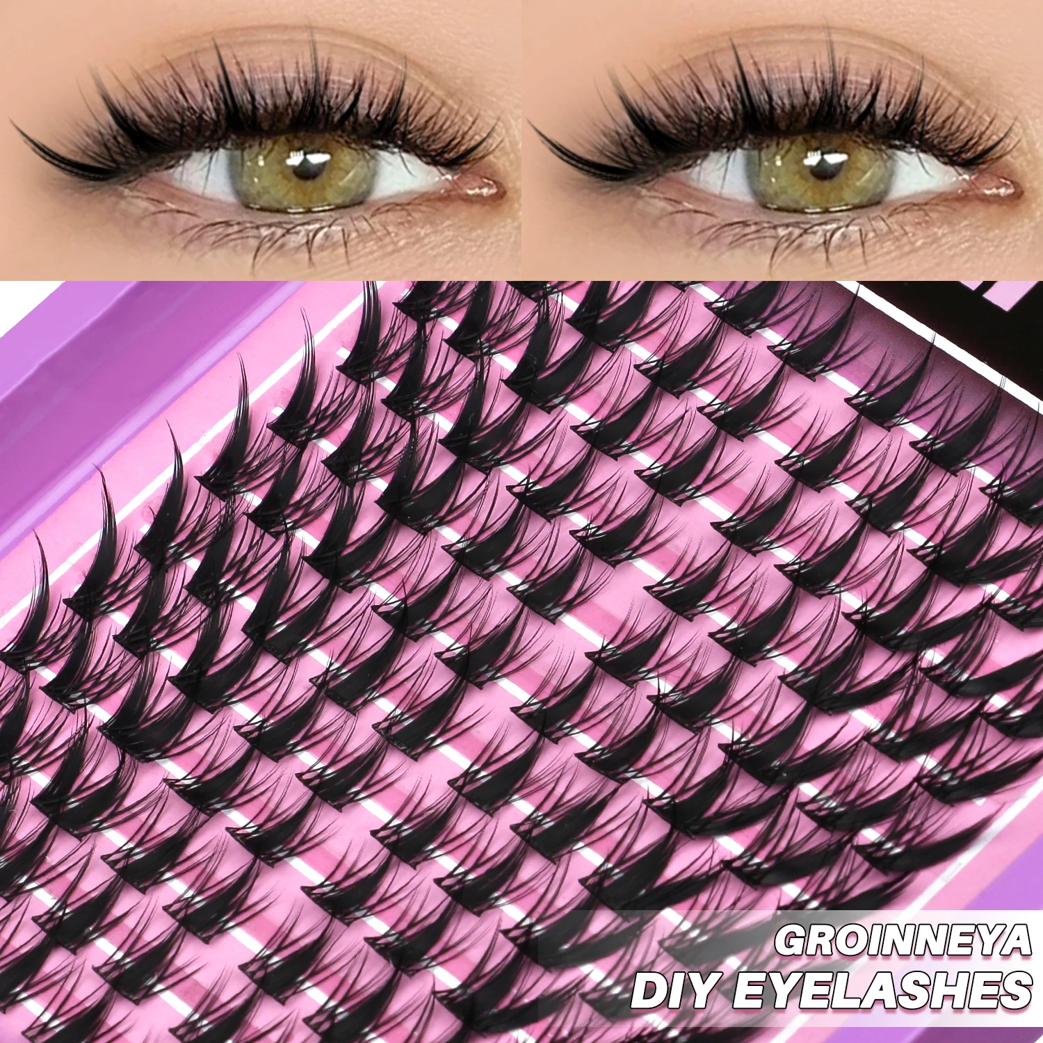 Cat Eye Cluster Lashes, 12 Rows DIY
