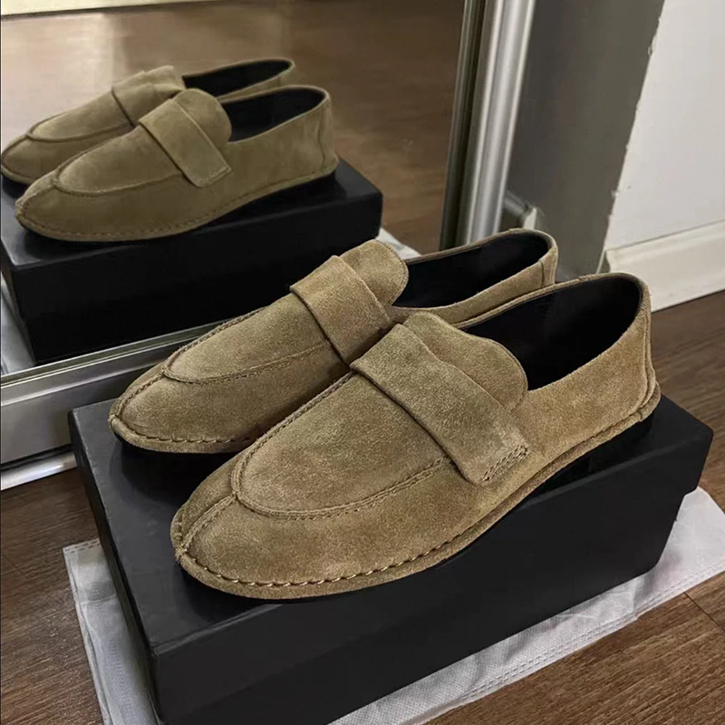 Loafers Woman Round Toe Slip-on Casual Flat Shoes Genuine Leather Daily Walking Shoes Women Zapatos Mujer Mary Janes Shoe Women image 4