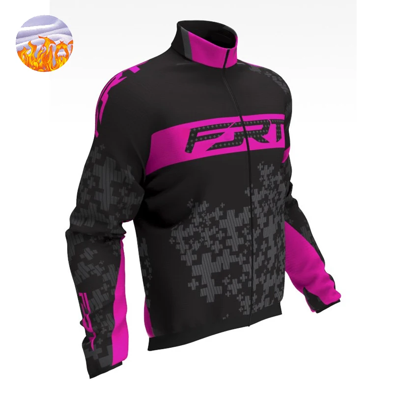 FRT Winter Cycling Clothing Men Cycling Jersey Warm Jacket Fleece Velveteen Top Maillot Ciclismo Bicycle MTB Long Sleeve kits