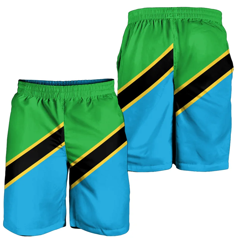 Tanzania Flag Map Graphic Short Pants For Men Clothes Casual Hawaii Beach Shorts Africa Country Trunks National Emblem Trousers