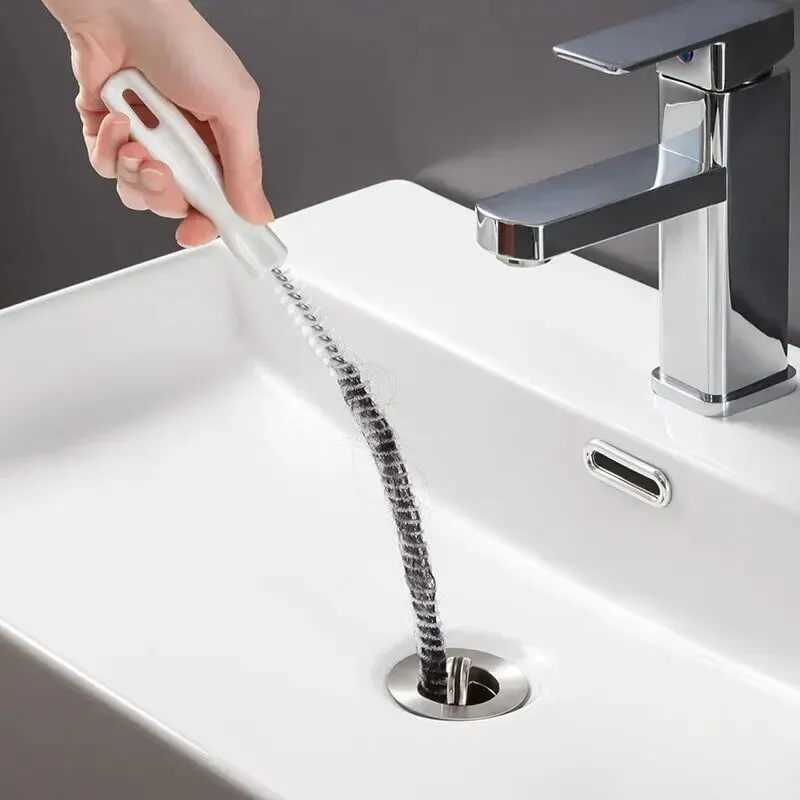 Pipe Dredging Brush Bathroom Sewer Hair Remove Sink Cleaning Brush 48/65/71cm Drain Cleaner Bendable Flexible Cleaning Tools