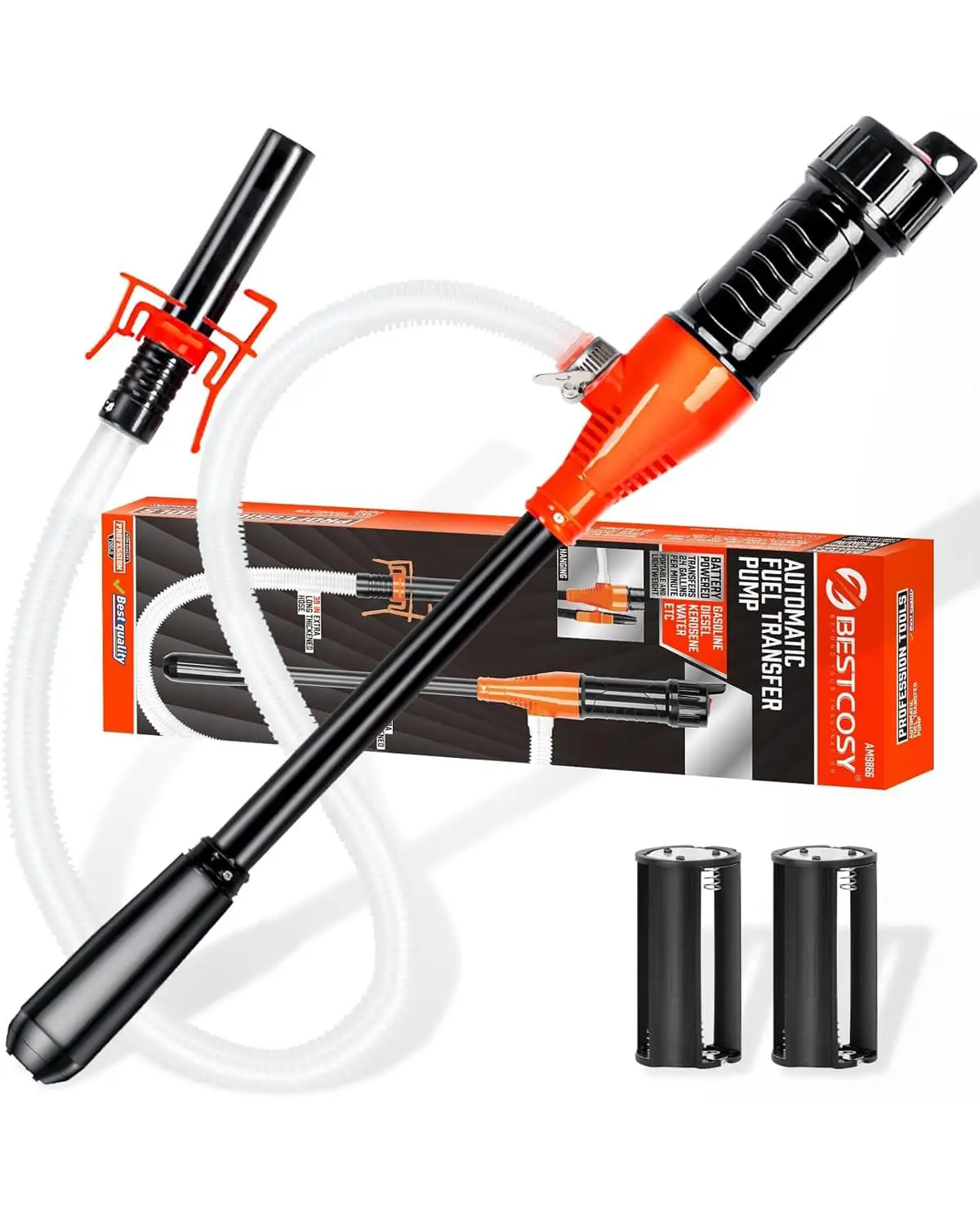 

Battery Operated Siphon Pump 2.4GPM - Portable Fuel Transfer Pump for Gas, Diesel, Water, Oil & More