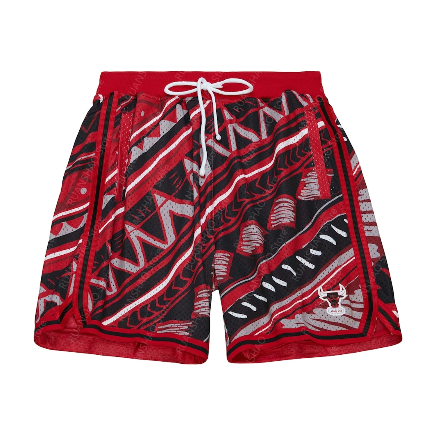 2024New Style Cow Print Design Pants fallow Fitness exercise Breathable Man Women Classic Basketball Swingman Shorts Red Black