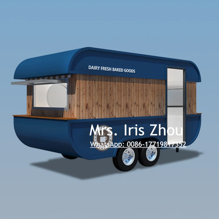 Trailer móvel de concessão de fast food tipo trailer mais vendido, trailer de comida de rolo de sorvete, trailer de comida móvel